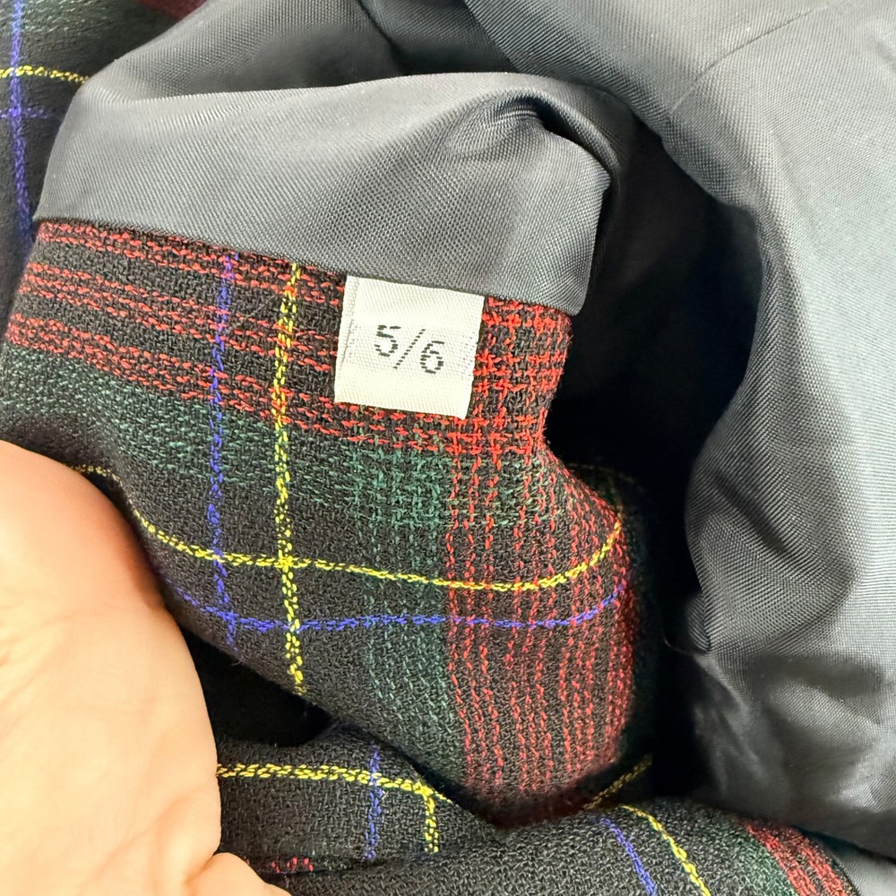 Vintage International Scene Plaid Blazer Velvet Collar Pockets Women's Size 5/6 - Picture 5 of 7